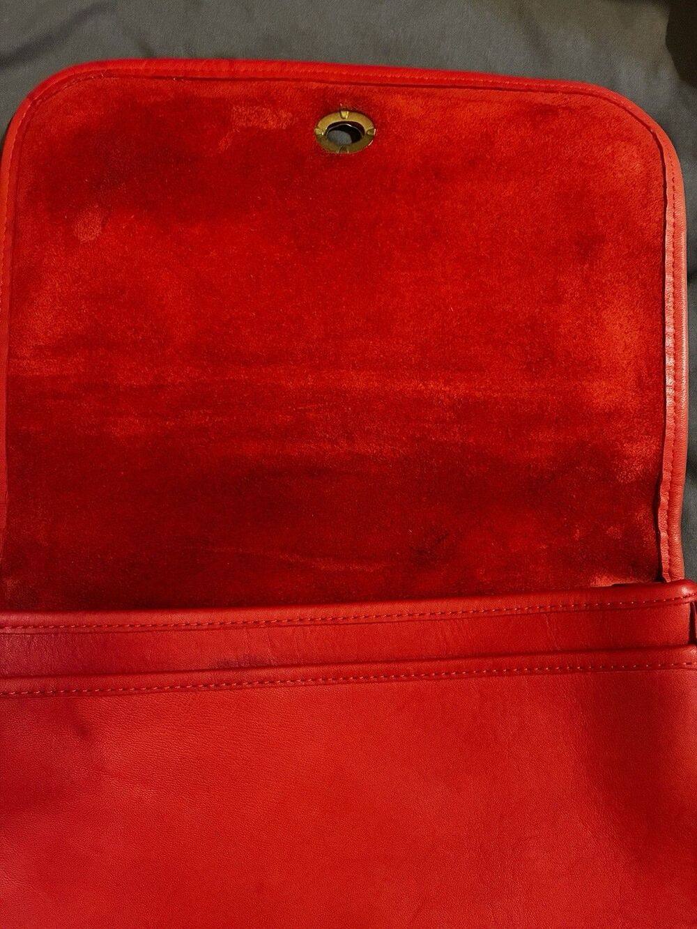 Vintage 1980s Coach Bag Convertible Clutch 9635 Red Made In NYC - Picture 12 of 16